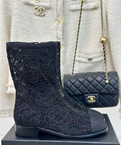 Chanel | Chanel 24P Spring/Summer New ProductsLace Series Double C Coarse Heel Short BootsThis 5ch9gkyq