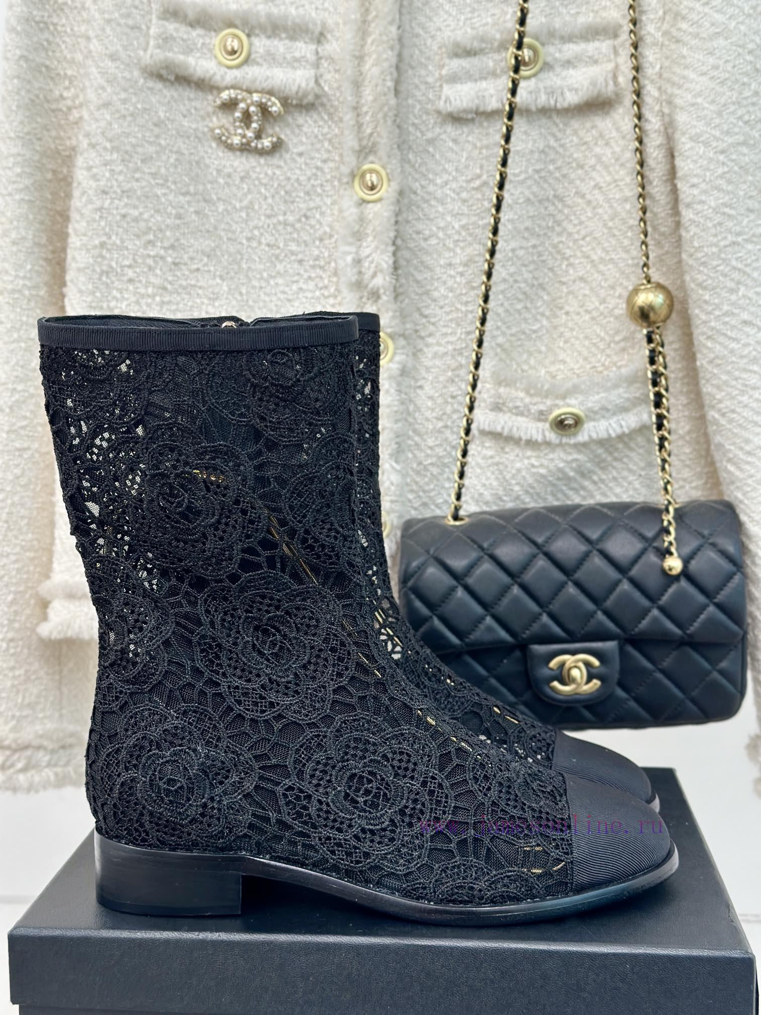 Chanel | Chanel 24P Spring/Summer New ProductsLace Series Double C Coarse Heel Short BootsThis 5ch9gkyq