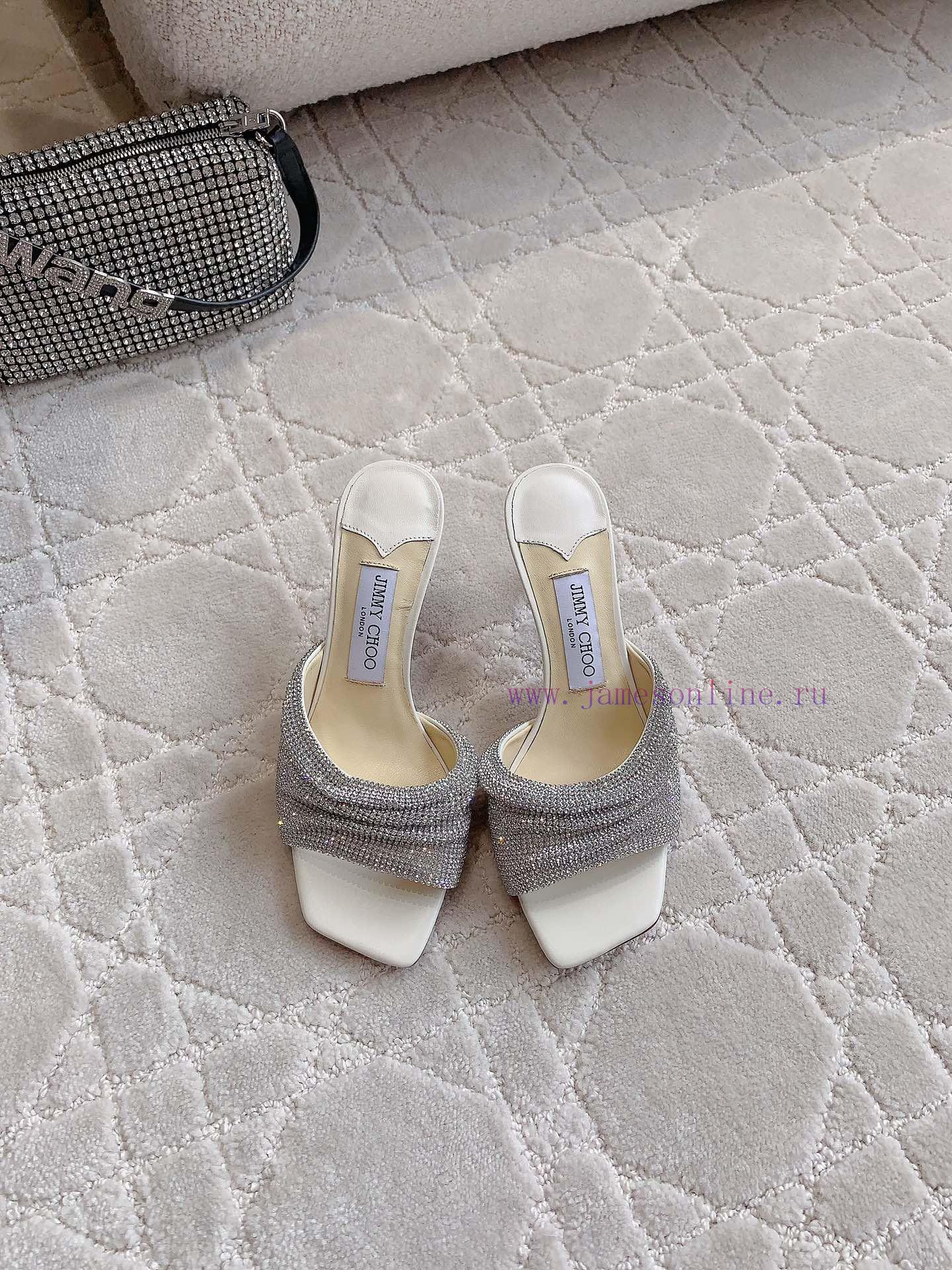 Jimm * Cho * New Super Sparkling Diamond High Heel Slippers ZP One To One Remake Exquisite Shin 9sfe51vp - Image 4
