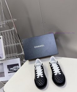 CHANEL Diamond Patterned Baseball Shoes Tennis Shoes Black And White Panda Color Casual Sports artpj0vp