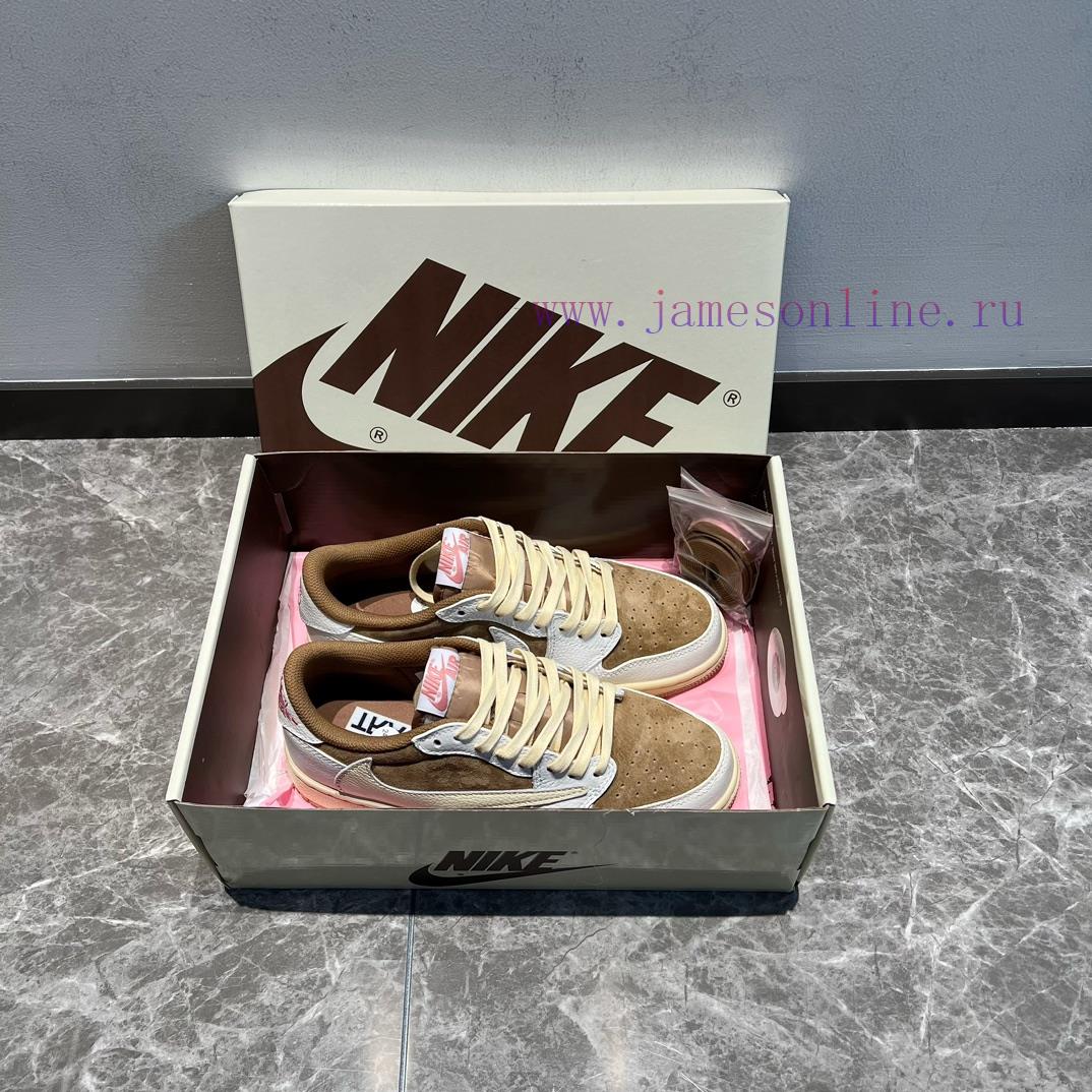 Travis Scott X Jordan Air Jordan 1 Low Low Cut White Brown Powder ️ Simple And Elegant Design G ihc3i920 - Image 3