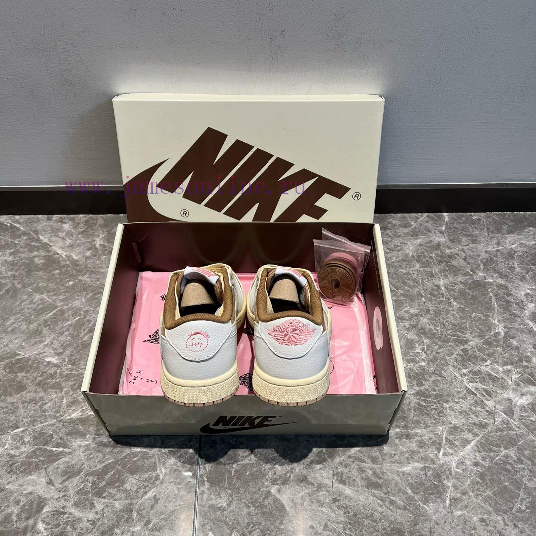 Travis Scott X Jordan Air Jordan 1 Low Low Cut White Brown Powder ️ Simple And Elegant Design G ihc3i920 - Image 9
