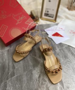 CL Red Soled Shoes Are The MostChristian Louboutin Classic Red Bottom Two Beaded Flat Sandalsma rof0xmel