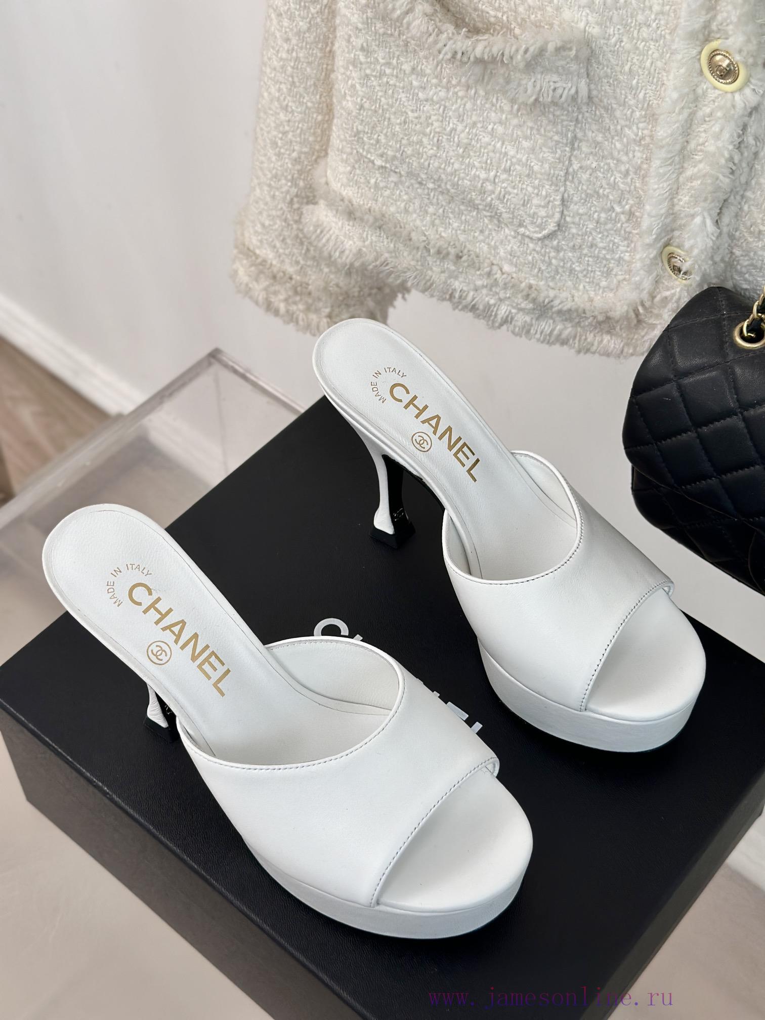 Chanel | Chanel 24P New Product ShowWaterproof Platform Double C High-heeled SlippersParis Fash xqu923jd - Image 4