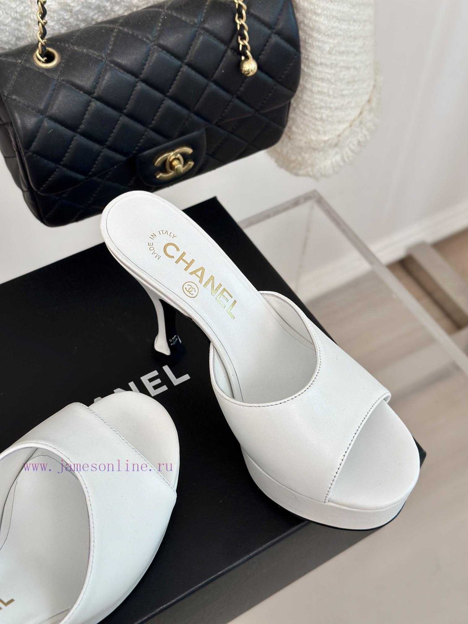 Chanel | Chanel 24P New Product ShowWaterproof Platform Double C High-heeled SlippersParis Fash xqu923jd - Image 6