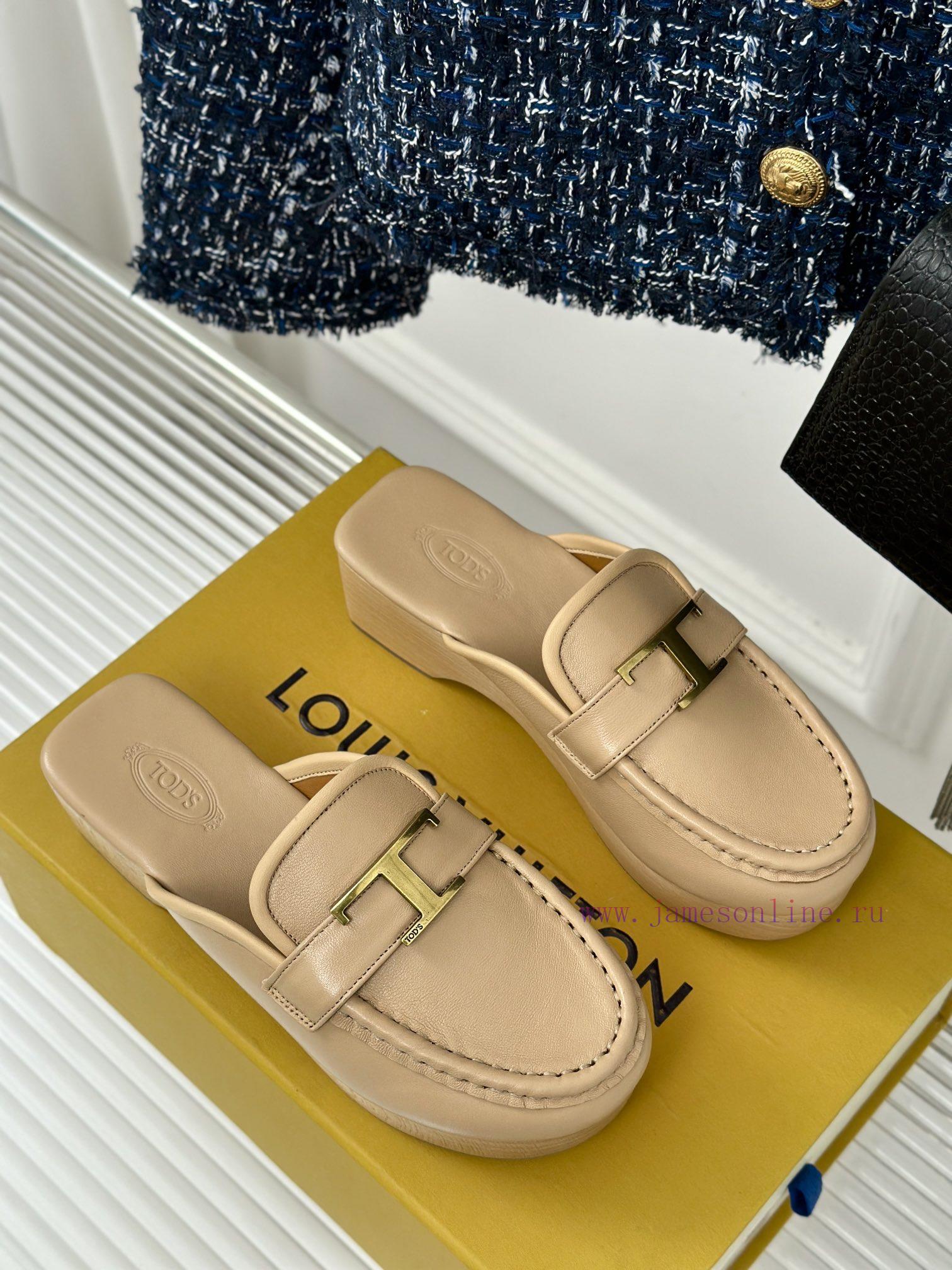 TOD's Classic Explosive Thick Bottom Metal BuckleHalf Drag SeriesOriginal Customized Calf Leath tll0f4xa - Image 4