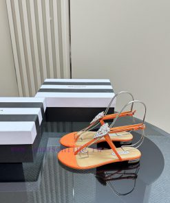The MostAQUAZURA Flat Bottom Big Pineapple Water Diamond Mesh Decorative High Heels2024 Spring/ ohoks8ip