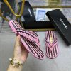 CHANEL 2024 Latest Beach Series Toe Flip Flops Hand Woven Upper With Colorful Sheepskin Fabric 61yfikvn
