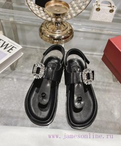 New Flat Bottom Herringbone Sandals With Clipped ToesFeaturing Adjustable Buckle Straps Embelli scr0q879