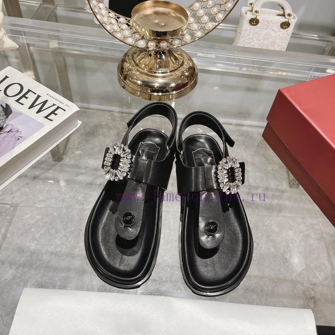 New Flat Bottom Herringbone Sandals With Clipped ToesFeaturing Adjustable Buckle Straps Embelli scr0q879 - Image 2