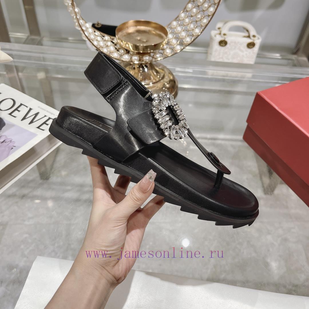 New Flat Bottom Herringbone Sandals With Clipped ToesFeaturing Adjustable Buckle Straps Embelli scr0q879 - Image 4