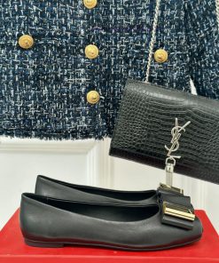 Ferragamo/Ferragamo 24AW Early SpringSquare Headed Butterfly Buckle Shoes Ballet ShoesBallet Sh 2mt0h6uz