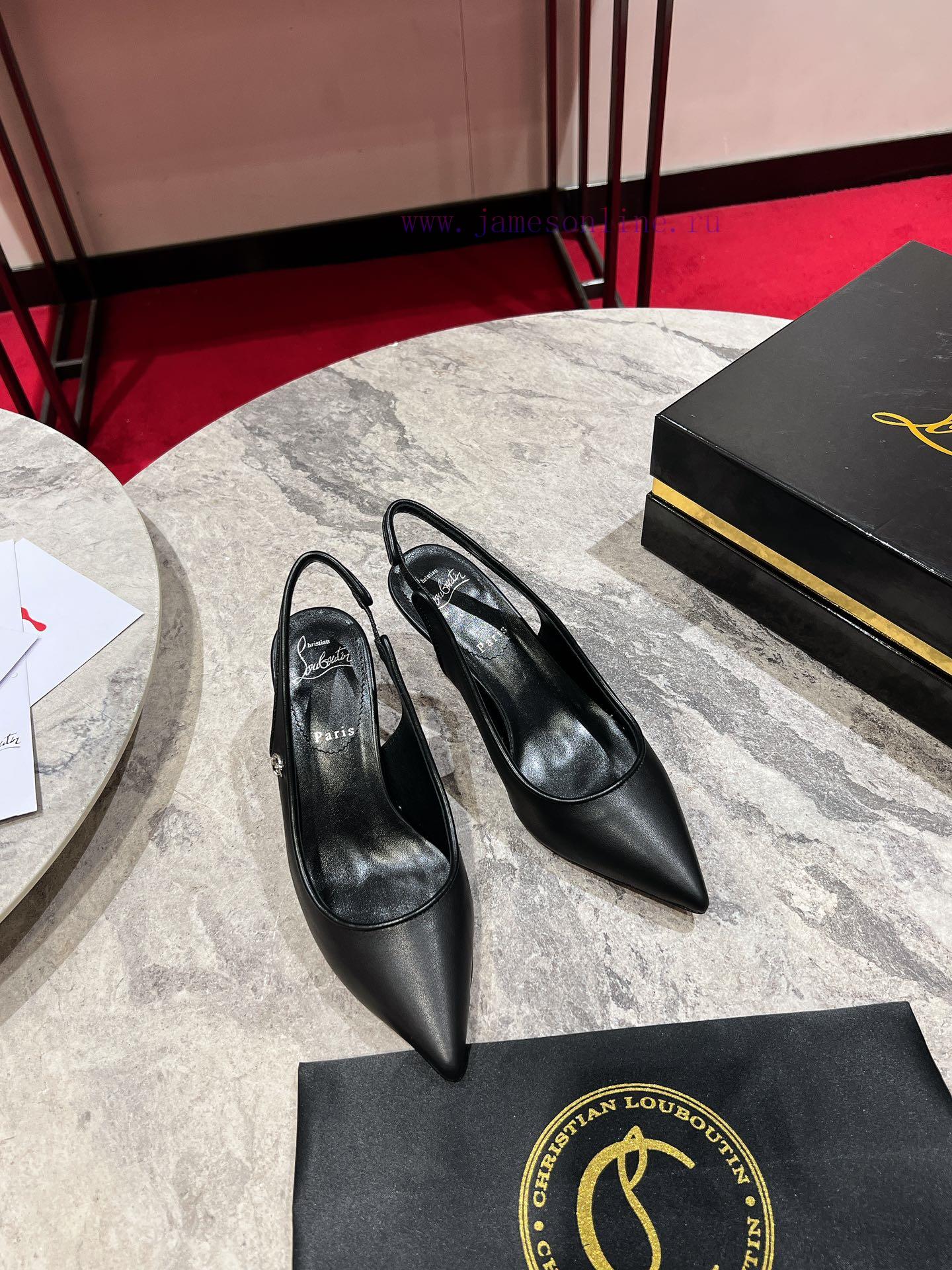 CL Deduction Is Empty. W️This High-heeled Shoe Is Made Of Black Calf Leather And Features A Del 66aulsmu