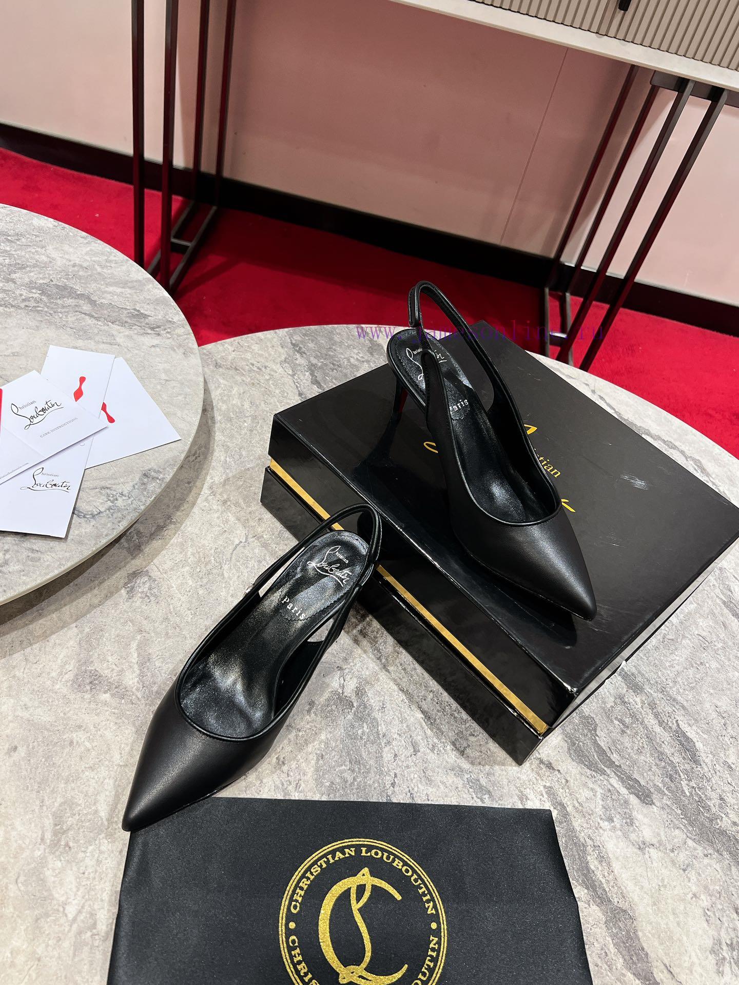 CL Deduction Is Empty. W️This High-heeled Shoe Is Made Of Black Calf Leather And Features A Del 66aulsmu - Image 3