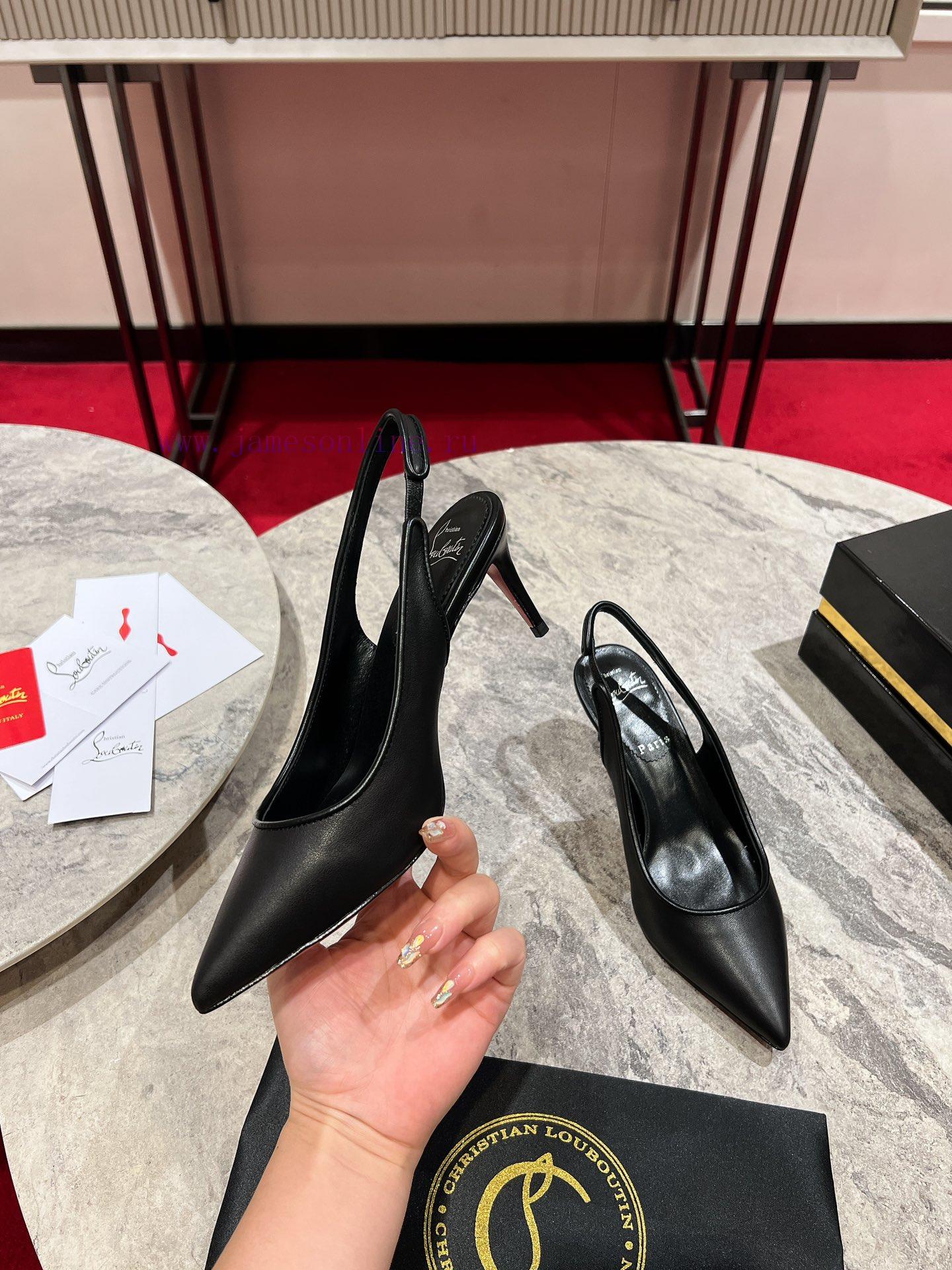 CL Deduction Is Empty. W️This High-heeled Shoe Is Made Of Black Calf Leather And Features A Del 66aulsmu - Image 5