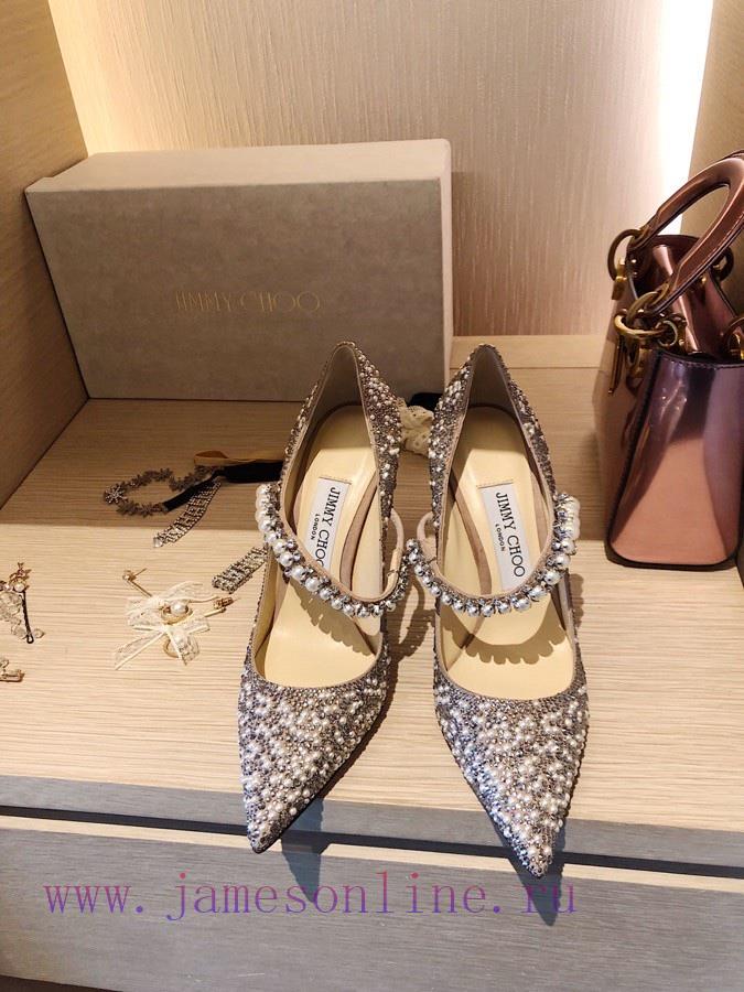 Top Qualityjimmy Choo Ss24 New Arrival~JC Classic Series | Pearl Diamond Chain Pointed High Hee lvuj2nn6 - Image 4