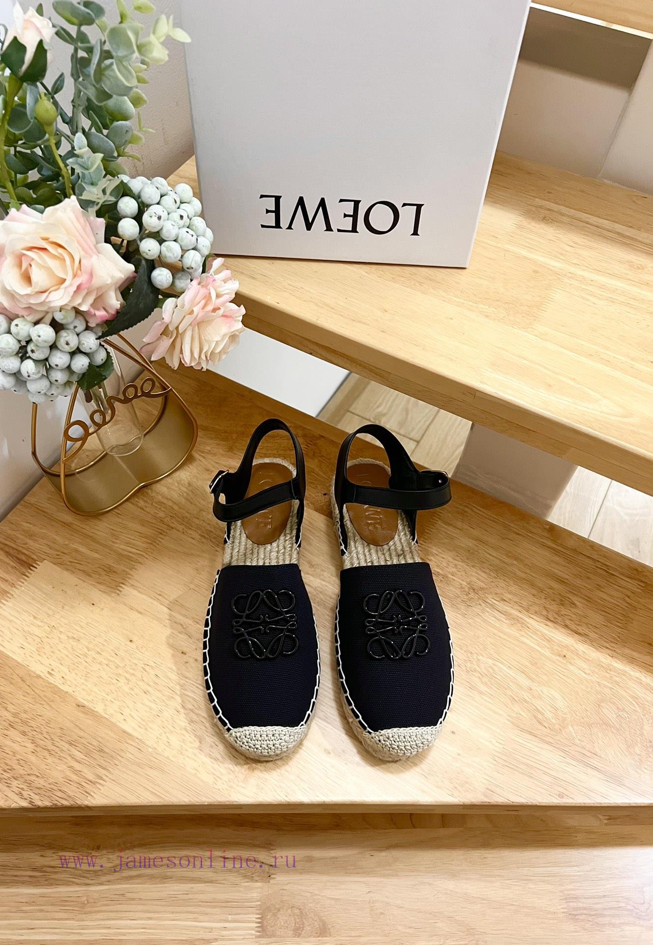 Brand LoeweLOEWE Thick Soled Close Toe Slippers For Fishermen Women's Canvas And Cowhide Leathe oemvwz02