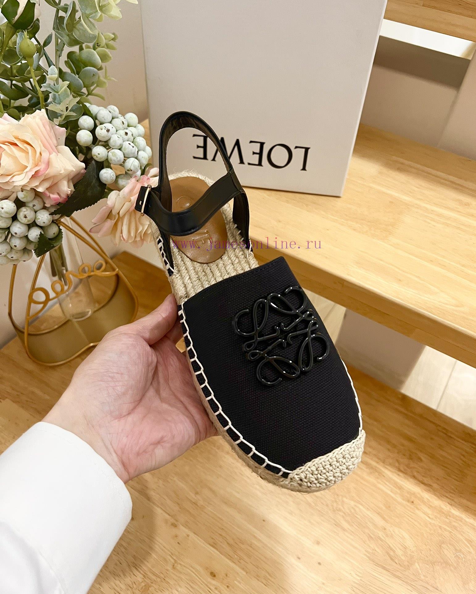 Brand LoeweLOEWE Thick Soled Close Toe Slippers For Fishermen Women's Canvas And Cowhide Leathe oemvwz02 - Image 4