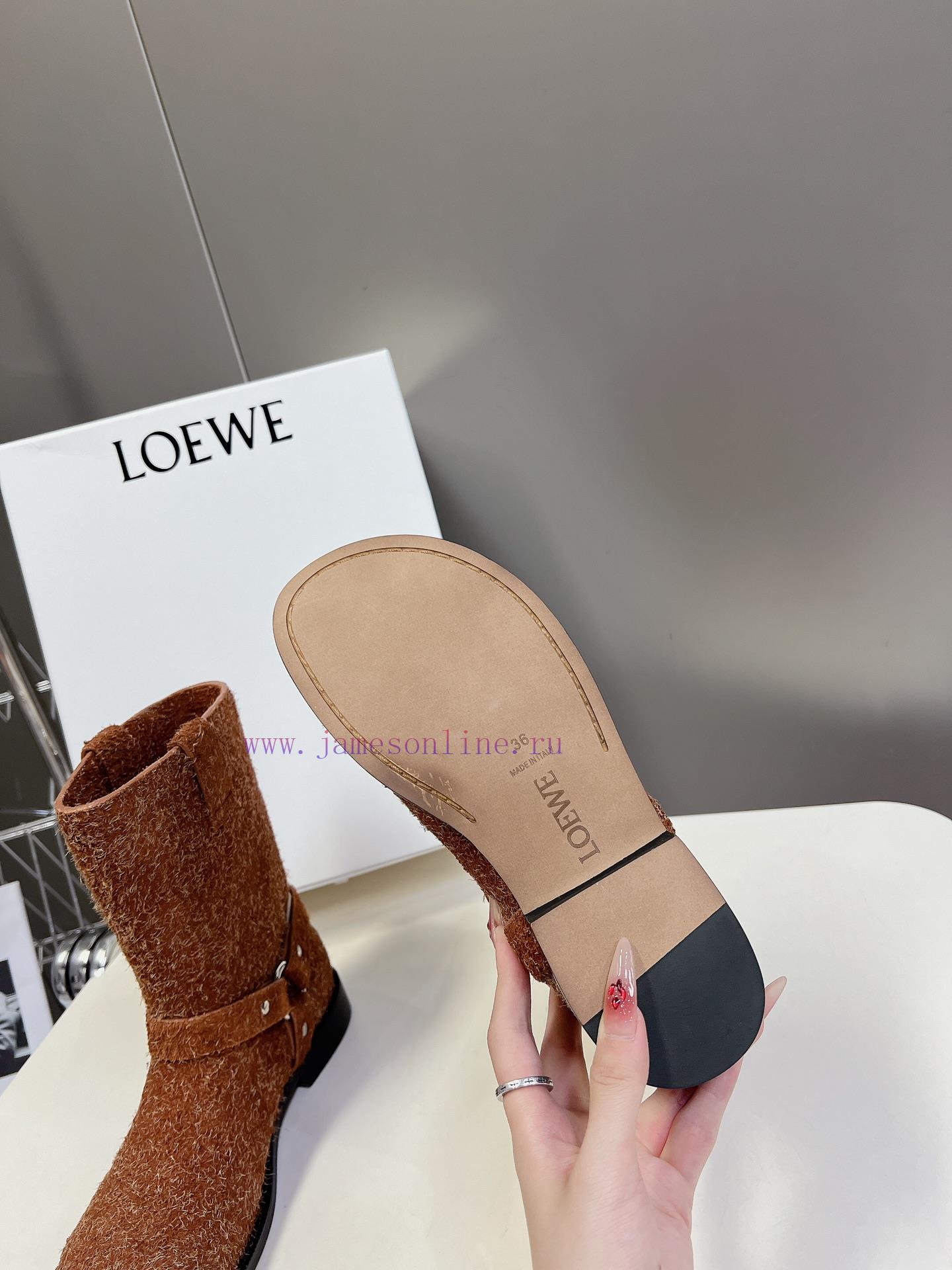 LOEWE 24ss Autumn And Winter New Style Square Heel Thick Soled Women's Boots Foot Pedaling Elas i9ksv7ky - Image 5