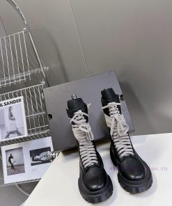 Rickowens Owens X Dr. Martens Collaboration Strap Thick Sole Height Increasing Martin Boots Wit md0tj8mi