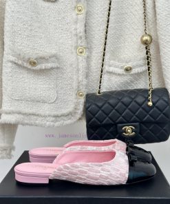 Chanel | Chanel 24P New ProductDouble C Bow Color Blocked Half SlippersThe Shoe Upper Is Made O osv7kzw4