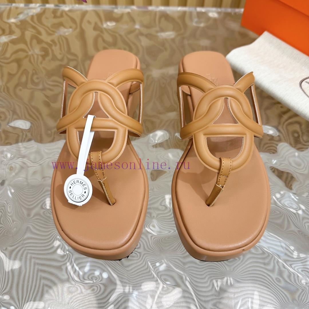 Top Notch Heel Hemers 2024 SS Hermes Early Spring New Clip On Thick Soled Slippers With Genuine nzvoqukm - Image 19