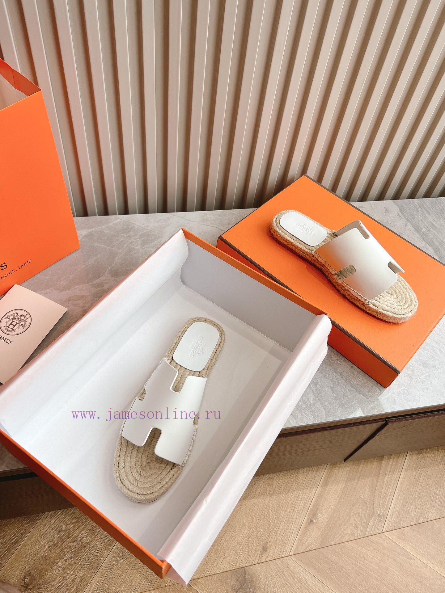 Top TierHermes 2024 Antigua Grass Woven Slippers - Made Of Genuine Leather With A Large Sole An ixbeysc8 - Image 3