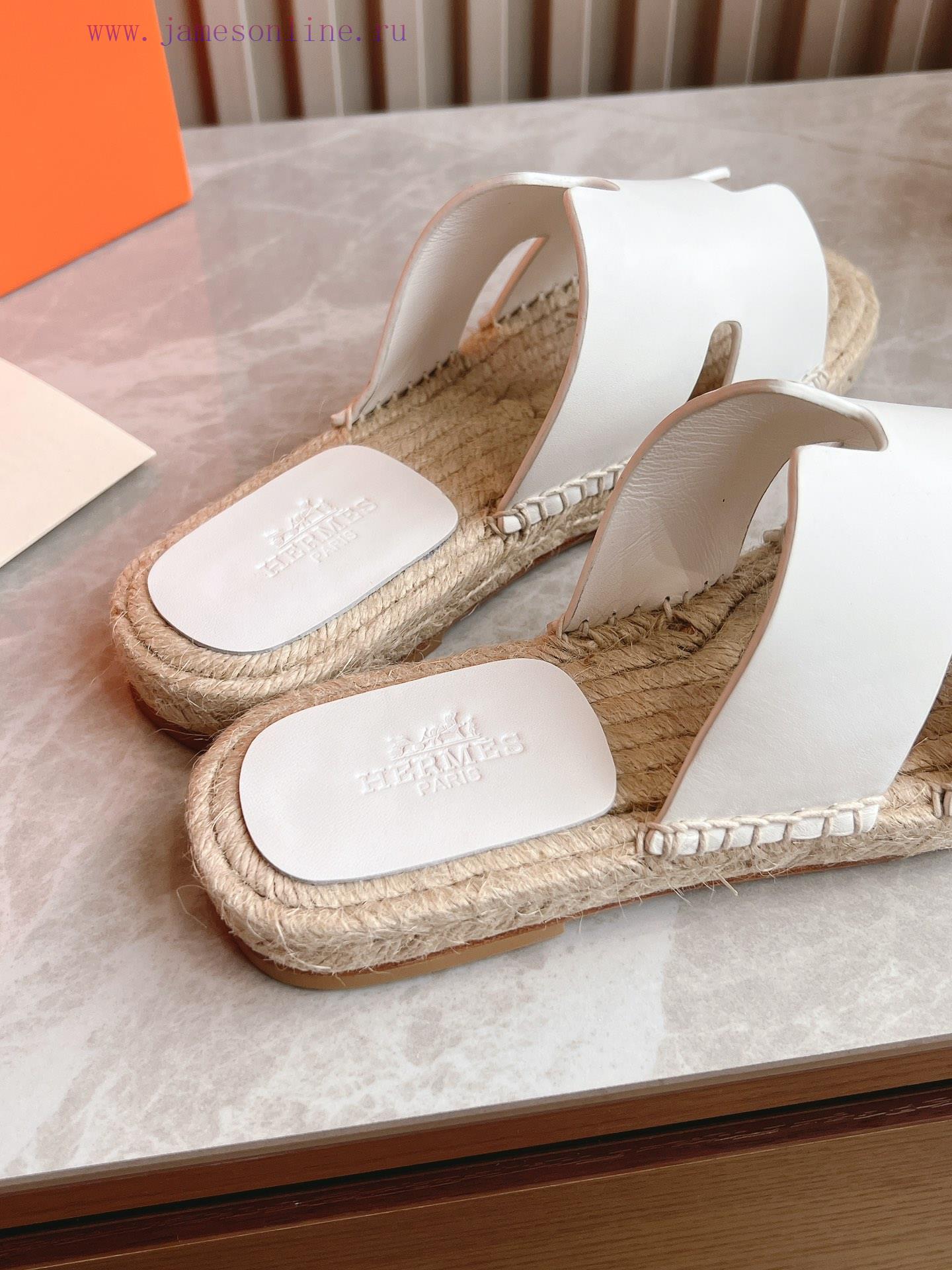 Top TierHermes 2024 Antigua Grass Woven Slippers - Made Of Genuine Leather With A Large Sole An ixbeysc8 - Image 8