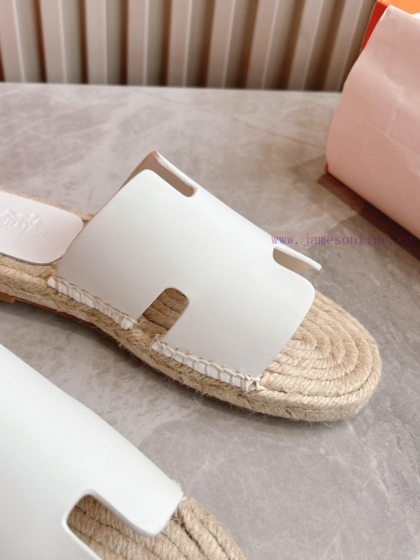 Top TierHermes 2024 Antigua Grass Woven Slippers - Made Of Genuine Leather With A Large Sole An ixbeysc8 - Image 9