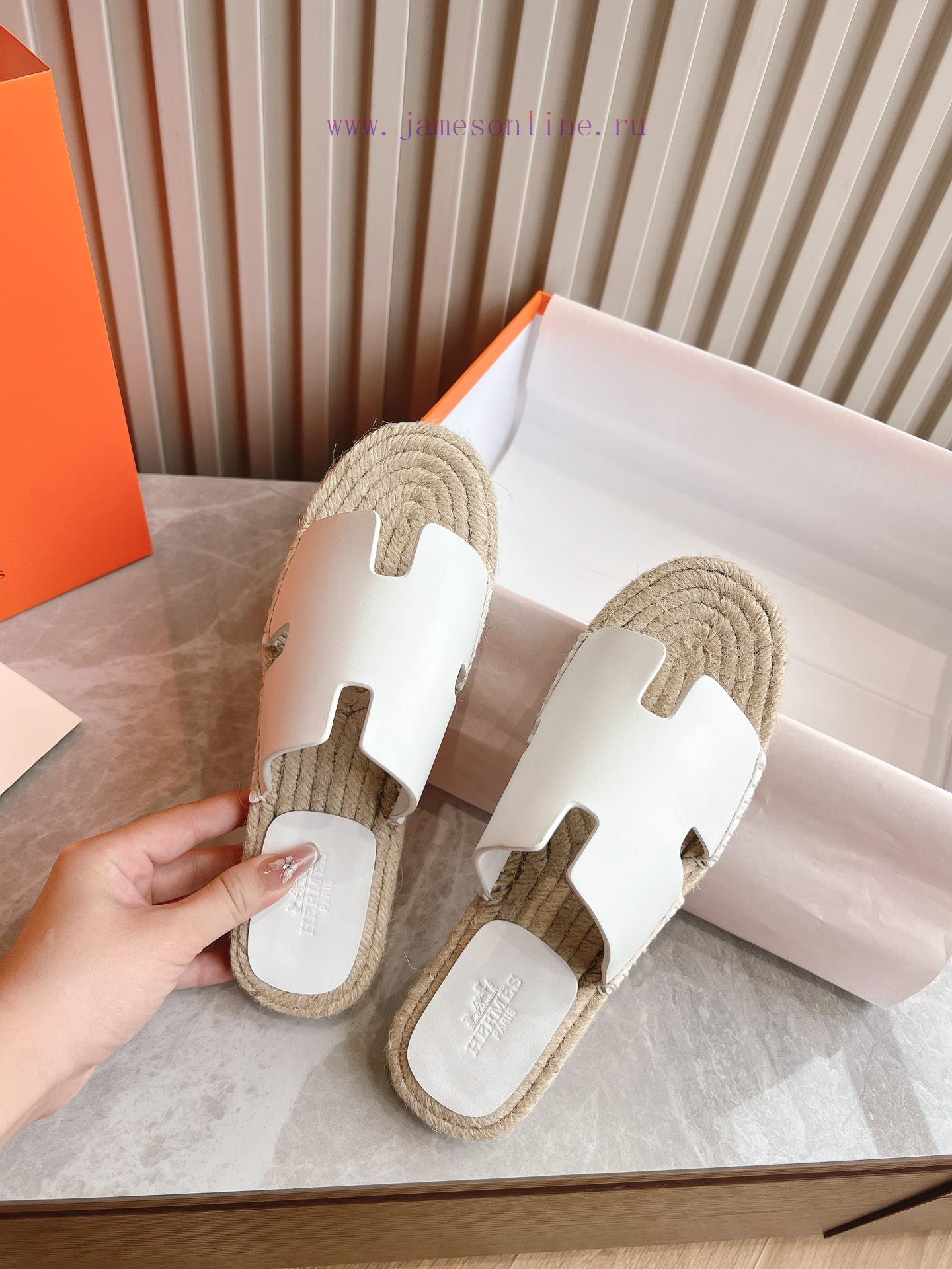 Top TierHermes 2024 Antigua Grass Woven Slippers - Made Of Genuine Leather With A Large Sole An ixbeysc8 - Image 15