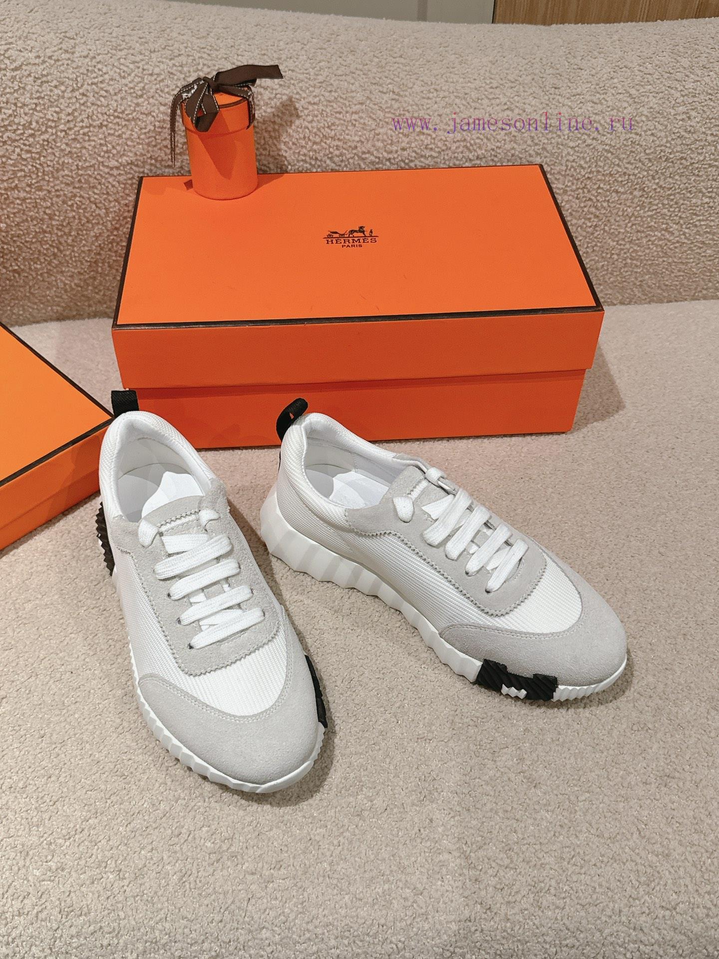 Hermes 2024 Spring/Summer Classic Couple's Bouncing Casual Lace Versatile Sneakers Hermes Thick 15scle6y