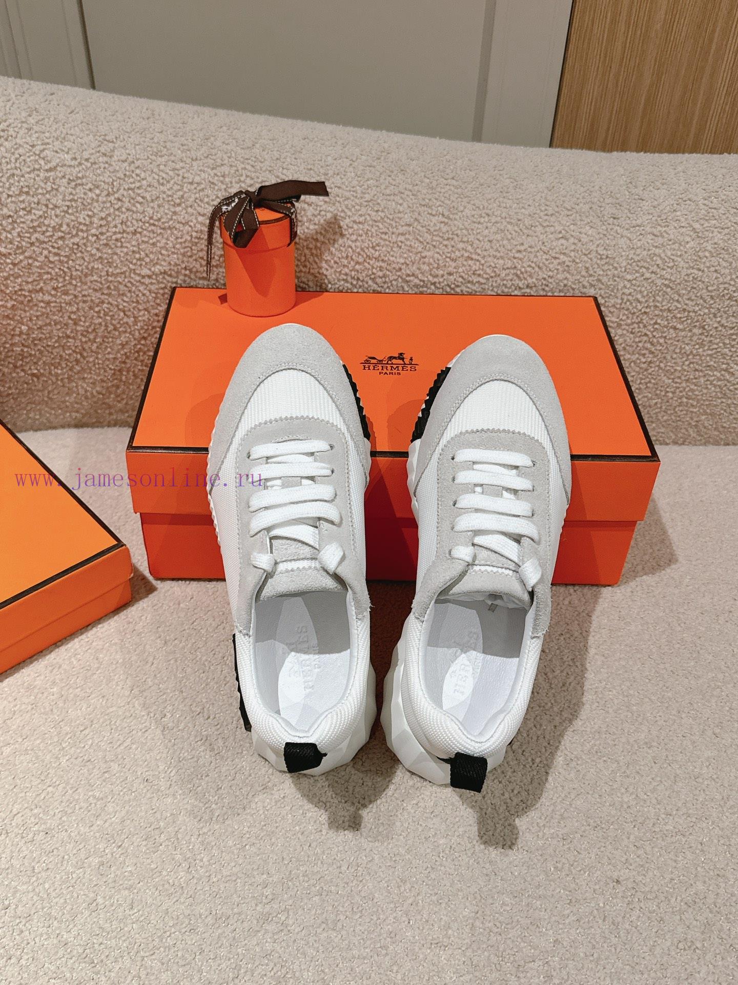 Hermes 2024 Spring/Summer Classic Couple's Bouncing Casual Lace Versatile Sneakers Hermes Thick 15scle6y - Image 7