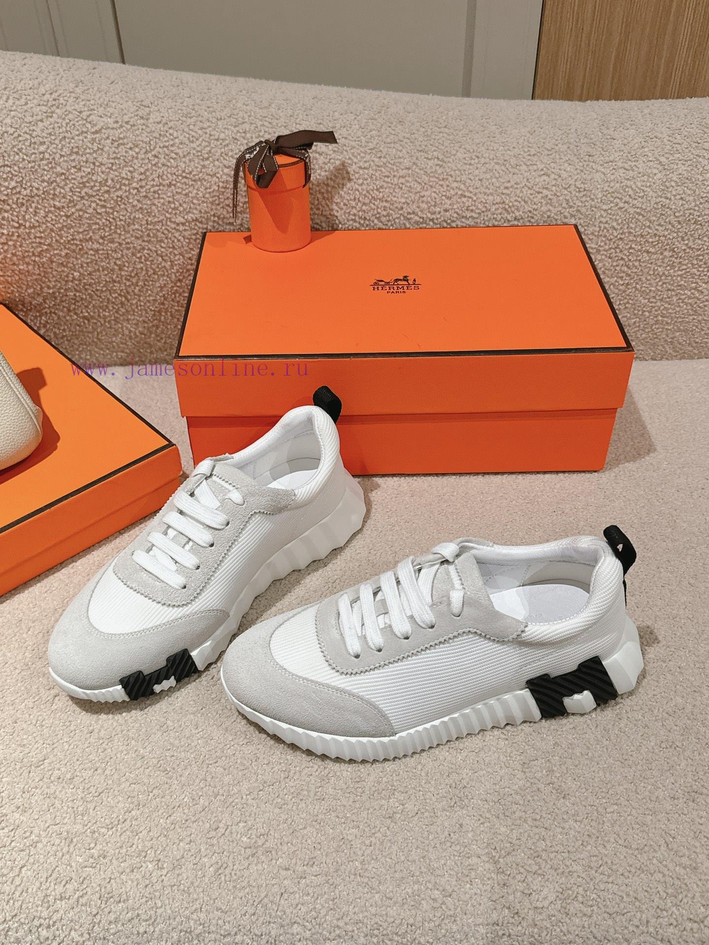Hermes 2024 Spring/Summer Classic Couple's Bouncing Casual Lace Versatile Sneakers Hermes Thick 15scle6y - Image 12