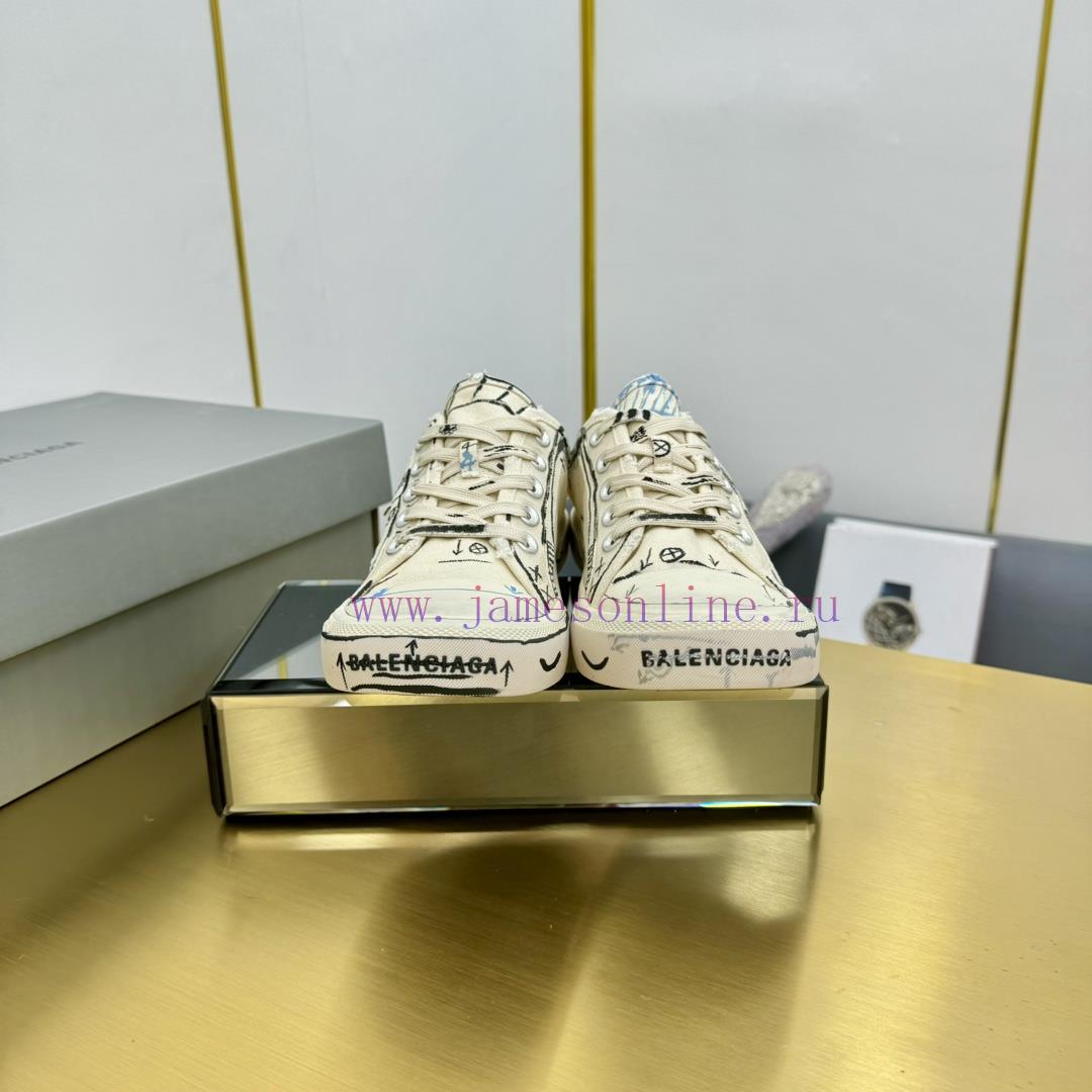 Graffiti Couple Style - BALENCIAGABalenciaga Half Dragged Vintage Casual Shoes Board Shoes New 5gt77vbq - Image 9