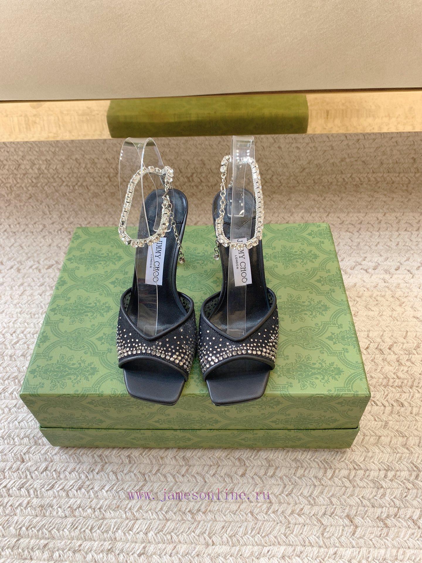 Jimmy ChooSS24 New Mesh Diamond SandalsOriginal Last Set Top QualitymaterialImported Custom Mes zqocx334