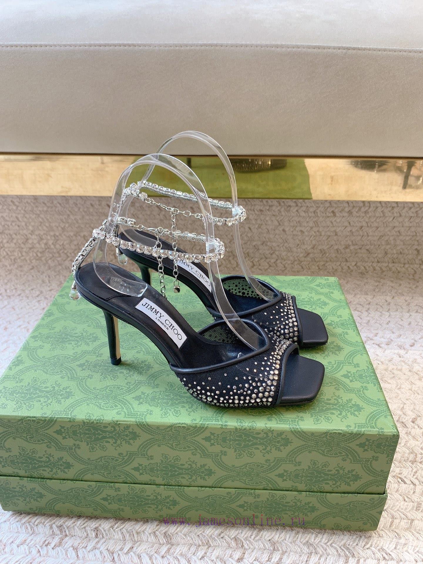 Jimmy ChooSS24 New Mesh Diamond SandalsOriginal Last Set Top QualitymaterialImported Custom Mes zqocx334 - Image 9