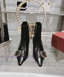 𝐑𝐨𝐠𝐞𝐫𝐕𝐢𝐯𝐢 * 24 New RV Women's Shoes Viv Choc Metal Buckle Thin Heel Short Boots RV's New Boots h1u37kp6