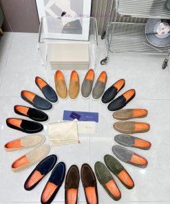 Santoni Four Seasons Classic Le Fu Shoes Casual Business Single ShoesImported Frosted Leather C j1obenmg
