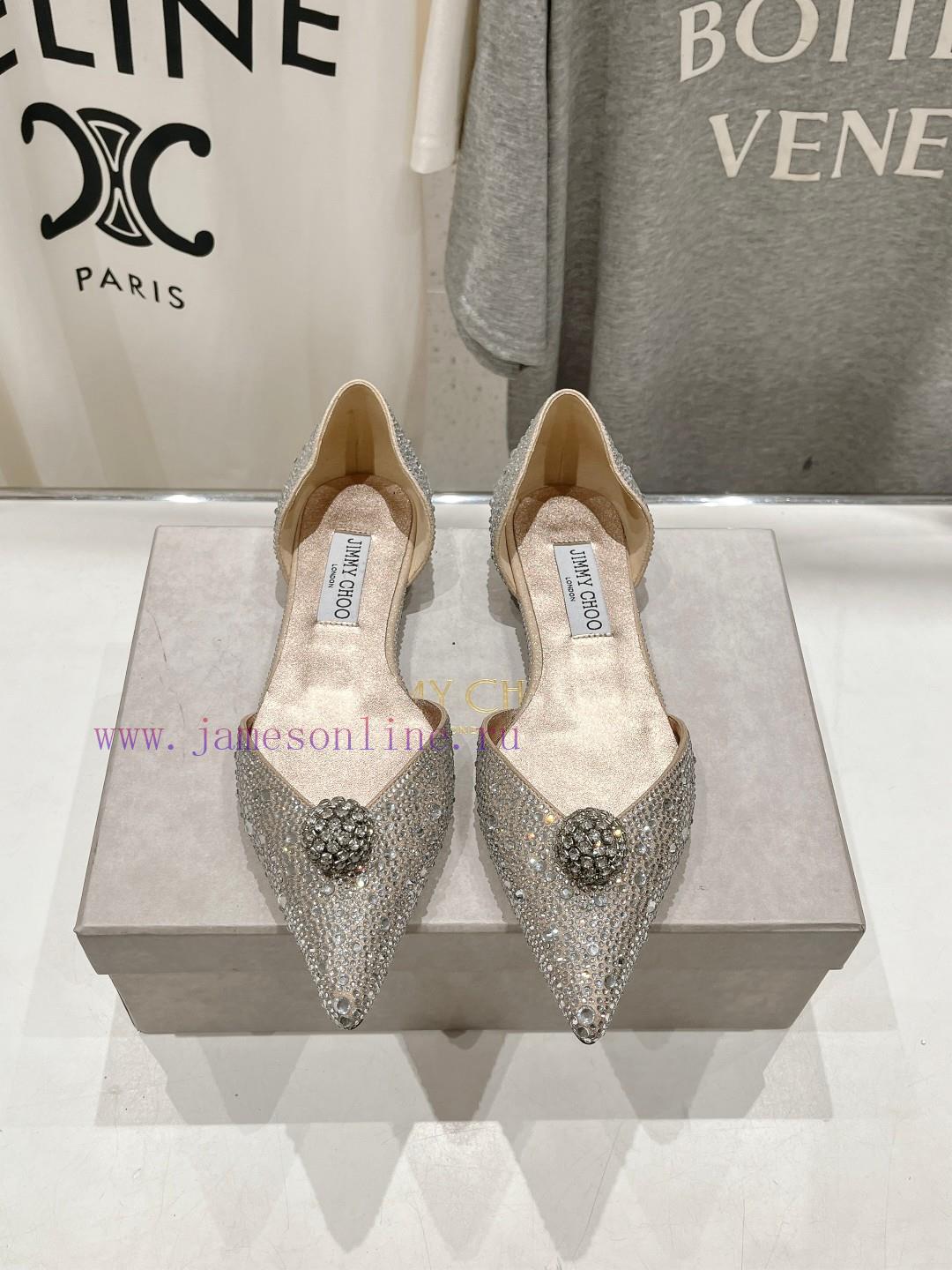 Jimmy CHO Hollow JC/Jimmy Zhou 2024 Summer New Style Simple Pointed Flat Shoes Single ShoesOrig 3jy0l3k9 - Image 2