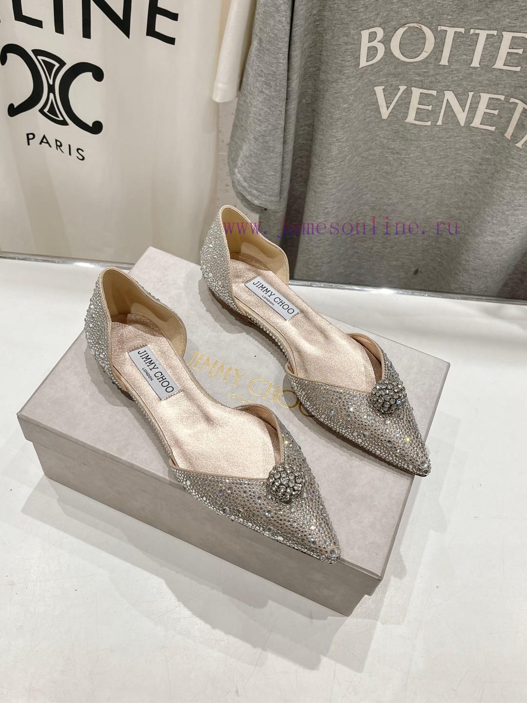 Jimmy CHO Hollow JC/Jimmy Zhou 2024 Summer New Style Simple Pointed Flat Shoes Single ShoesOrig 3jy0l3k9 - Image 4