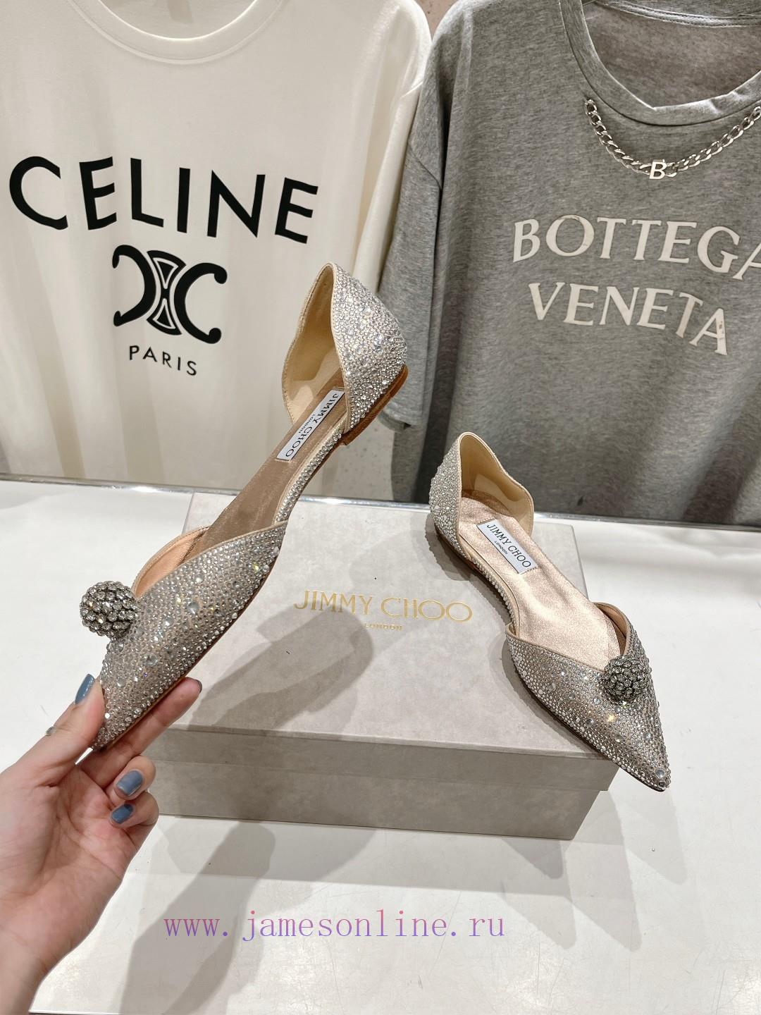 Jimmy CHO Hollow JC/Jimmy Zhou 2024 Summer New Style Simple Pointed Flat Shoes Single ShoesOrig 3jy0l3k9 - Image 5