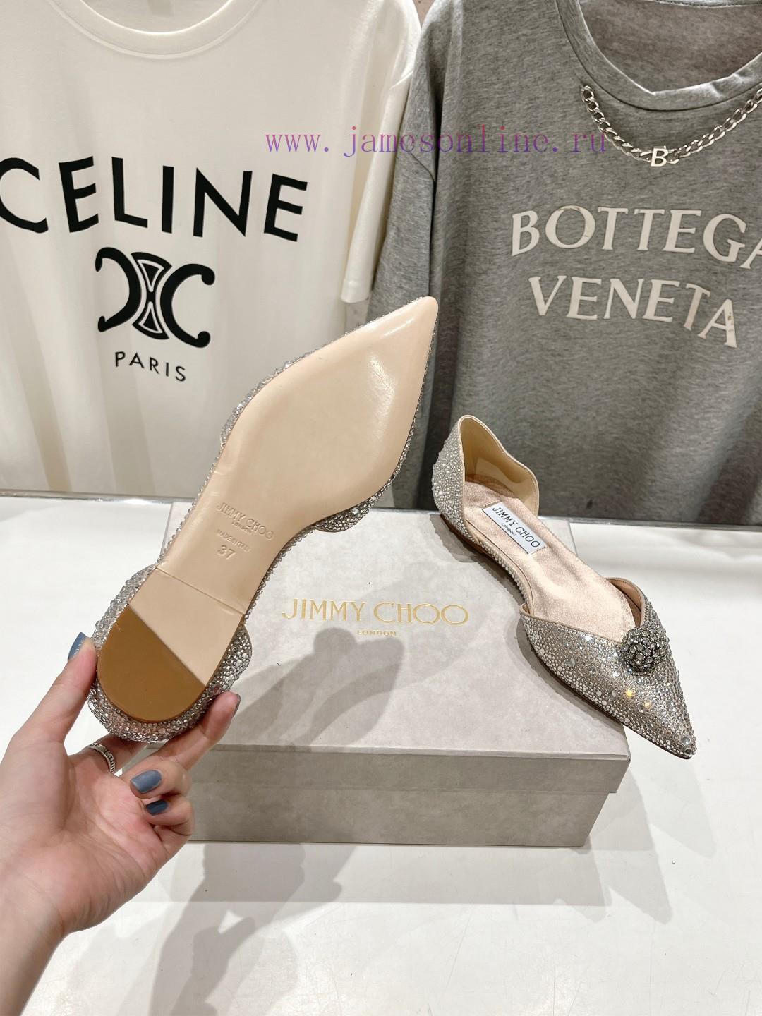 Jimmy CHO Hollow JC/Jimmy Zhou 2024 Summer New Style Simple Pointed Flat Shoes Single ShoesOrig 3jy0l3k9 - Image 10