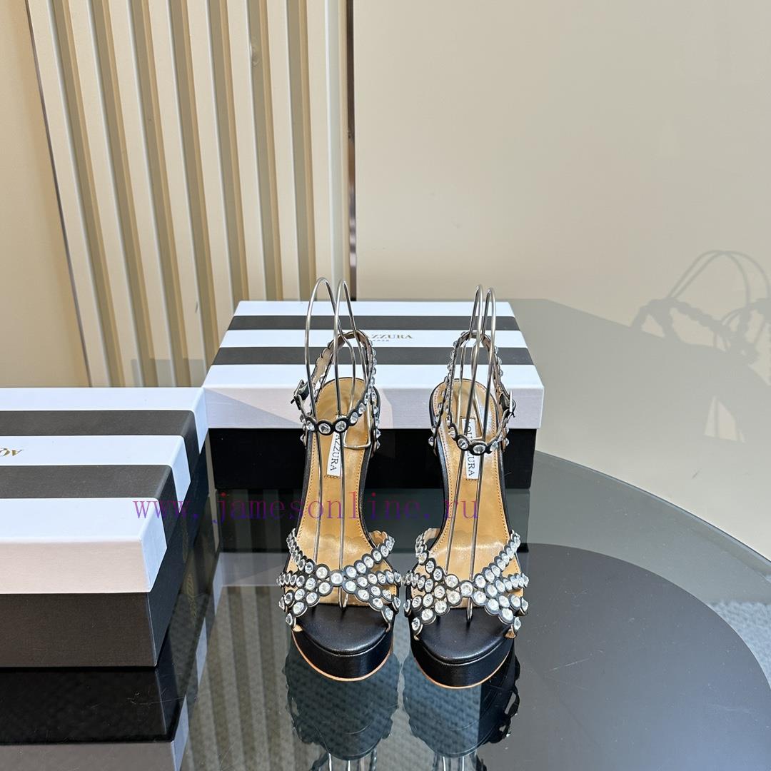 The Aquazzura 2024 Classic High-heeled Waterproof Platform Rhinestone Sandals Are Truly Beautif tem4ey5d - Image 3