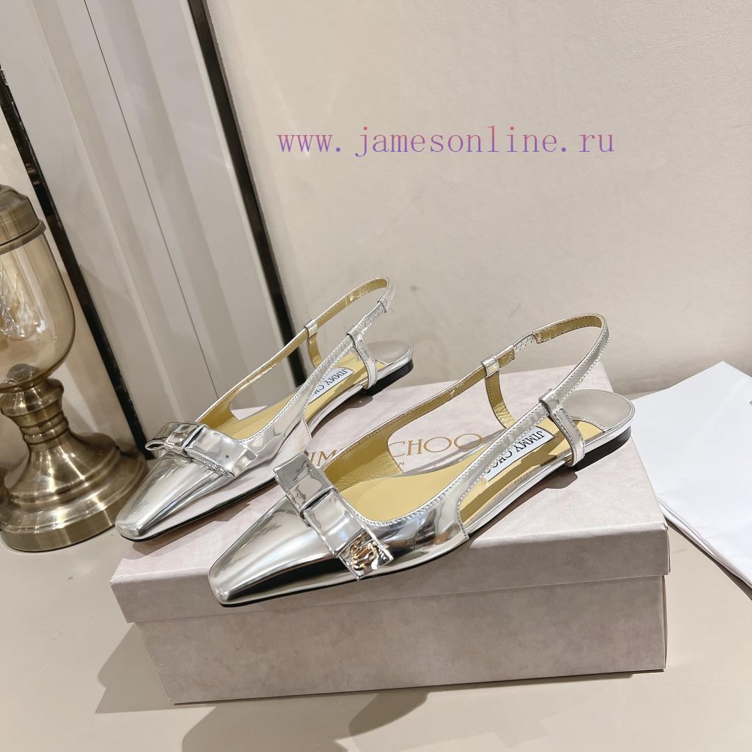 Jimmy Choo 2024 Spring/Autumn ADALEE Bow Leaky Heel Sandals Sling Back Strap Design Fashionable qym32b6b - Image 4