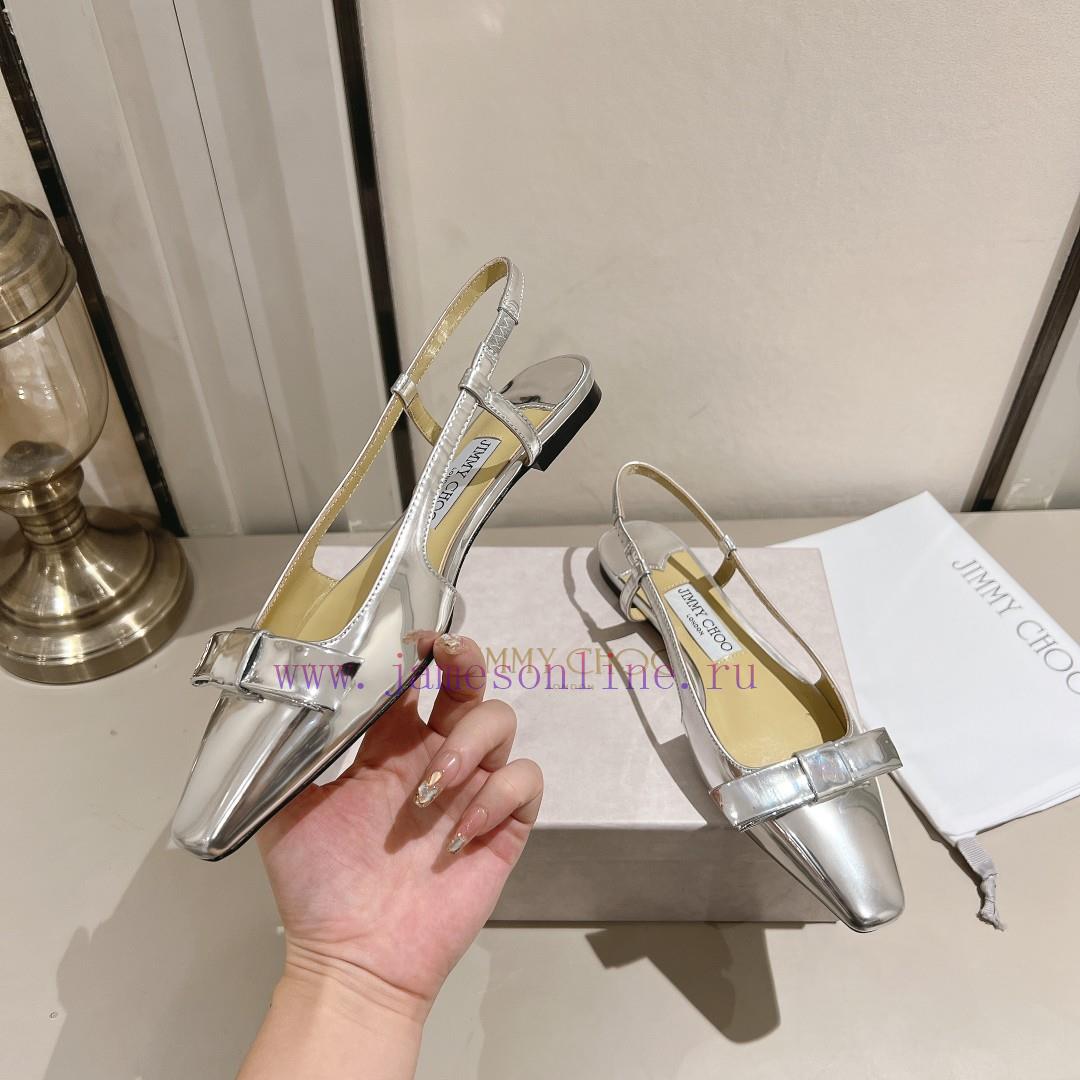 Jimmy Choo 2024 Spring/Autumn ADALEE Bow Leaky Heel Sandals Sling Back Strap Design Fashionable qym32b6b - Image 5