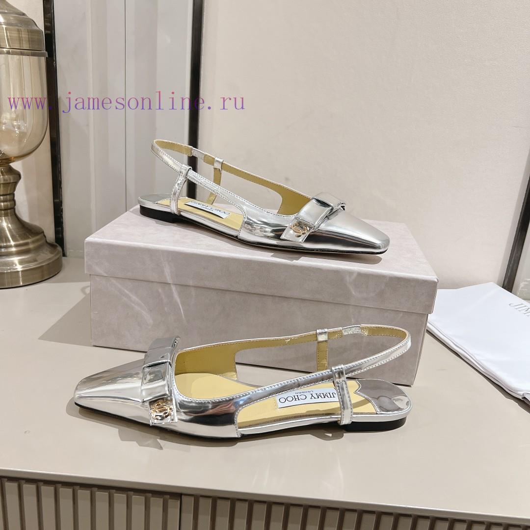 Jimmy Choo 2024 Spring/Autumn ADALEE Bow Leaky Heel Sandals Sling Back Strap Design Fashionable qym32b6b - Image 6