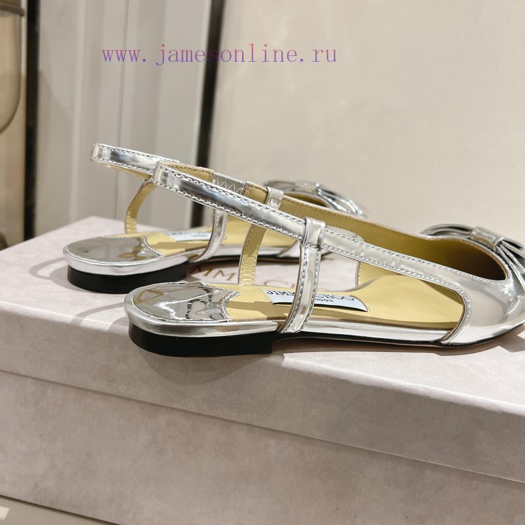Jimmy Choo 2024 Spring/Autumn ADALEE Bow Leaky Heel Sandals Sling Back Strap Design Fashionable qym32b6b - Image 9