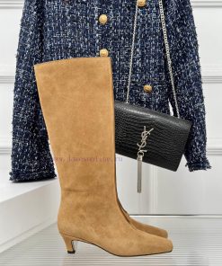 Toteme Designer Niche Brand Classic Autumn And Winter Kitten With Square Toe BootsA Niche Brand wso8311y