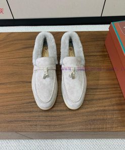 Loro Piana Collar Wool Loafers Italy's Top Cashmere Retro Elegant Low-key Luxury Fashion Practi 5hdunvid