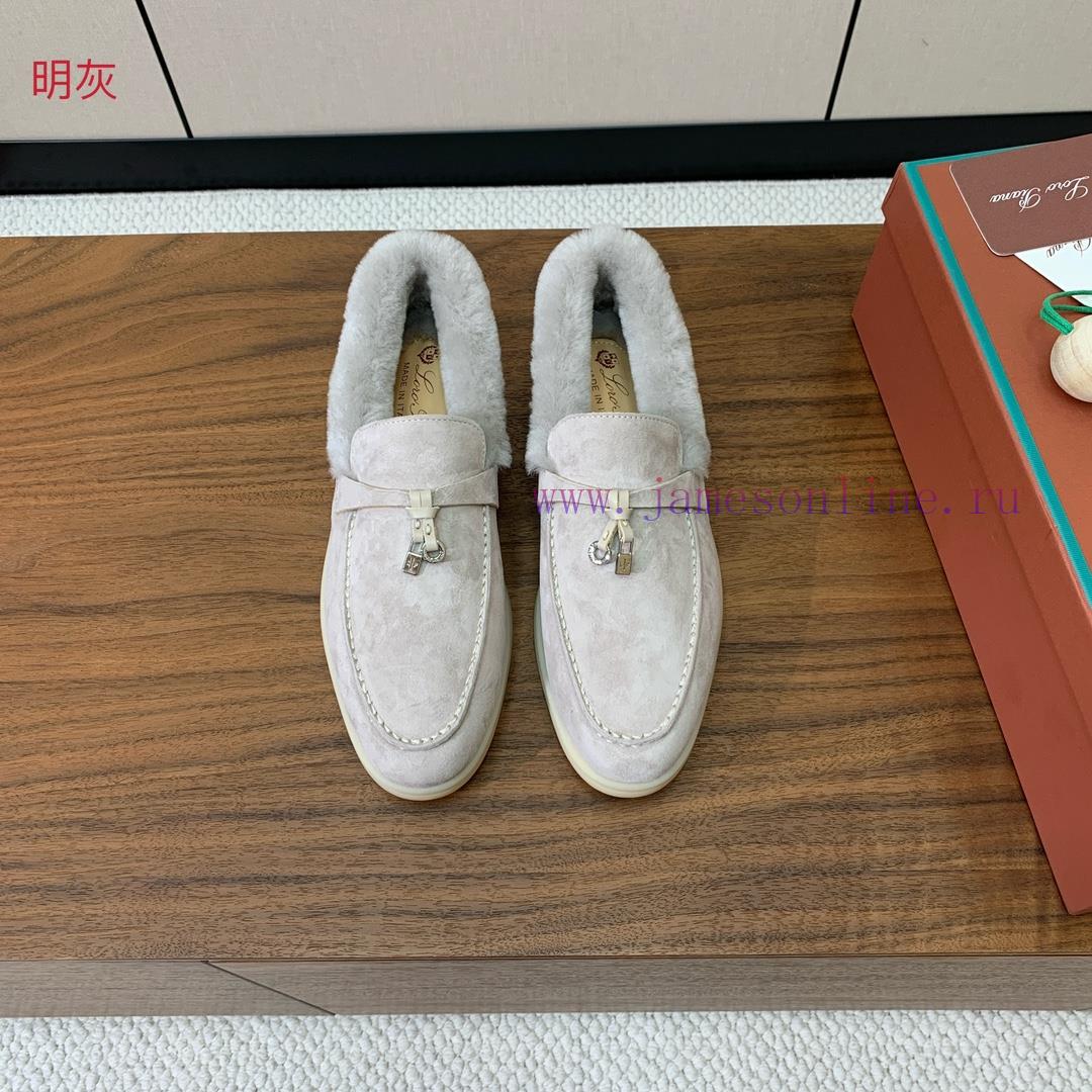 Loro Piana Collar Wool Loafers Italy's Top Cashmere Retro Elegant Low-key Luxury Fashion Practi 5hdunvid